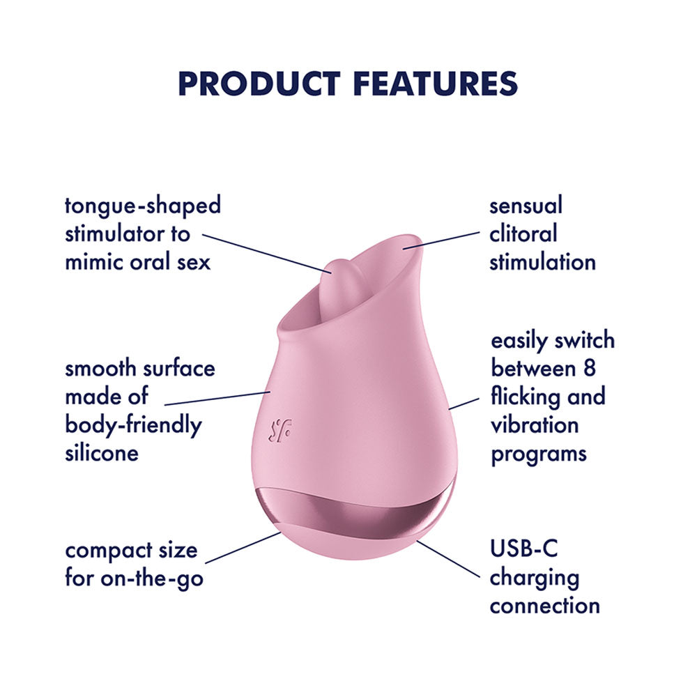 Satisfyer Tongue Player Rechargeable Clitoral Stimulator Clit Ticklers and Pulsators