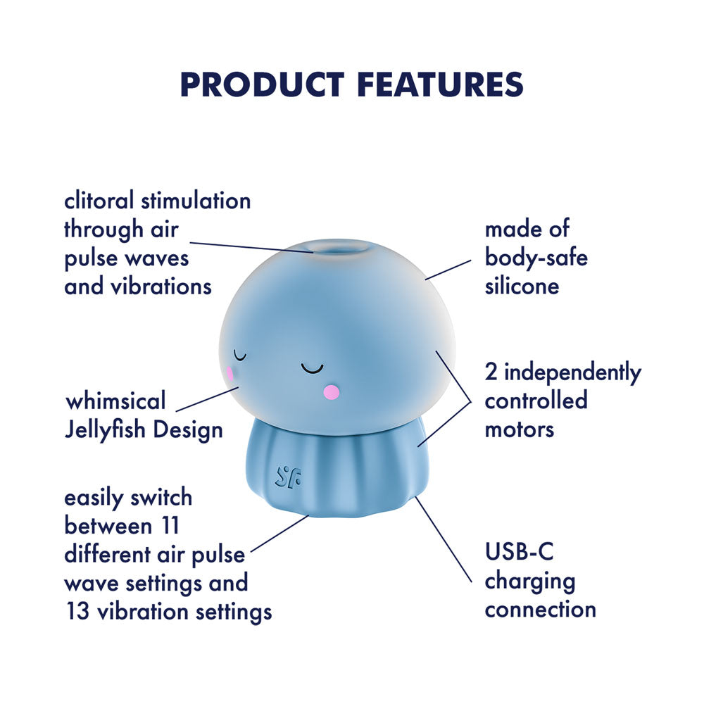 Satisfyer Jelly-cious Rechargeable Air Pulse Clit Stimulator Clit Ticklers and Pulsators