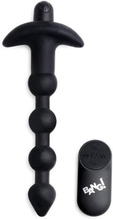 XR Brands Bang Remote Control Vibrating Anal Beads Black Anal Beads and Balls