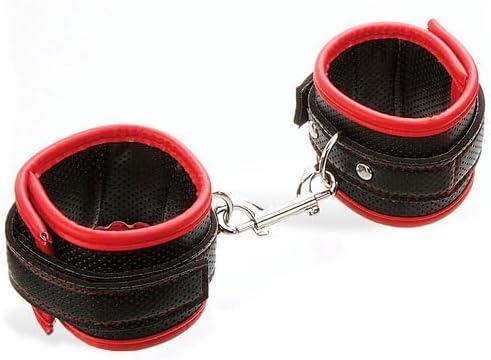 Adam & Eve SCARLET COUTURE BONDAGE CUFFS - Black/Red Cuffs And Restraints