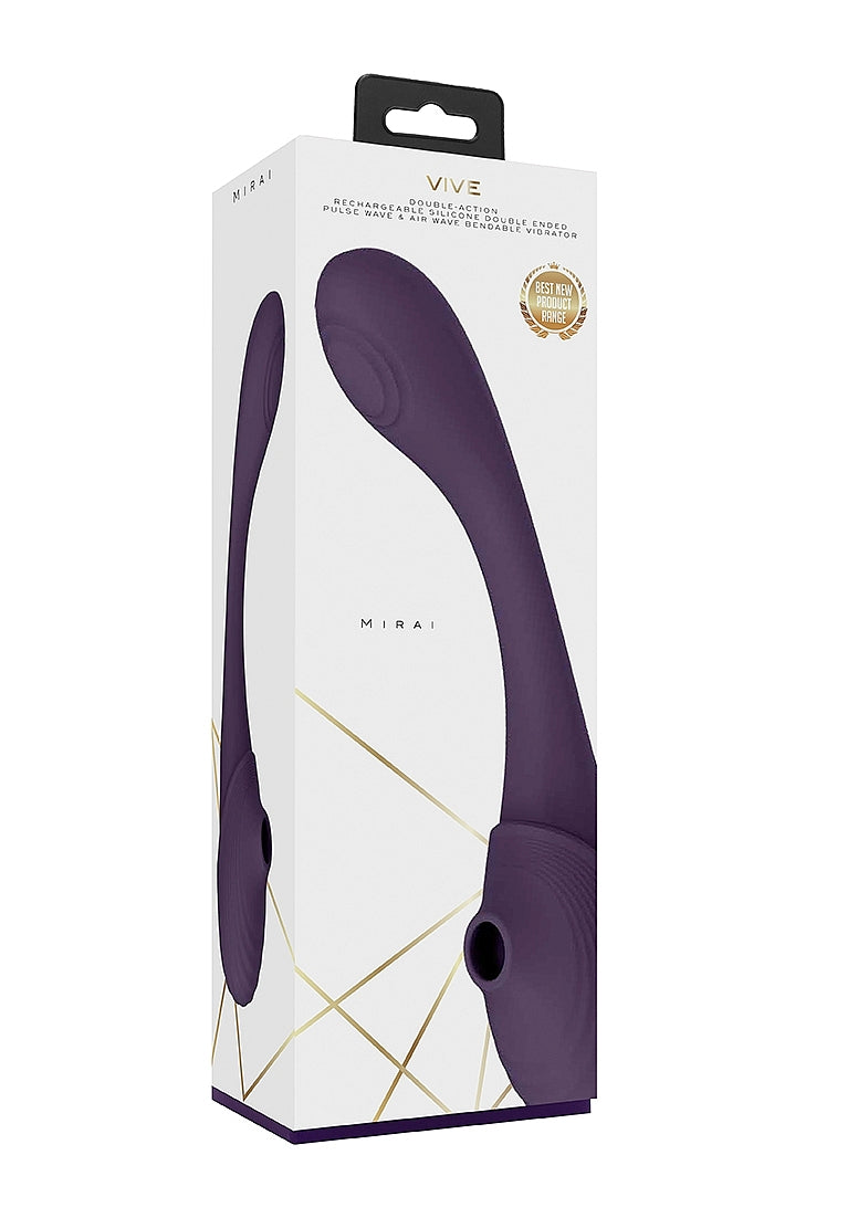 Vive Mirai Double Ended Pulse & Air Wave Bendable Vibrator Clit Ticklers and Pulsators