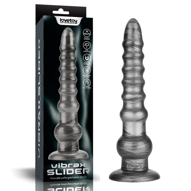Lovetoy King Sized Vibrax Slider Vibrating Dildo Grey Vibrating Dildos