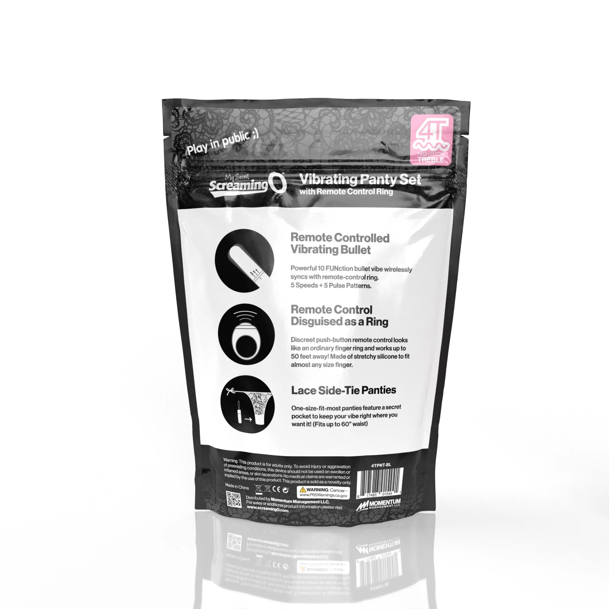 Screaming O My Secret Screaming O 4T Panty Vibrator Black Remote Control Vibrators