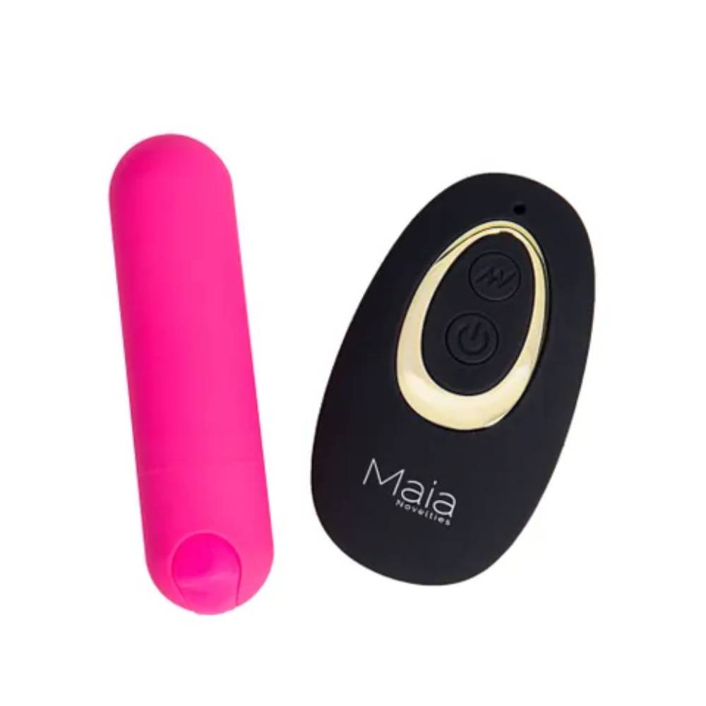 Maia DATE NIGHT Panty Vibrator With USB Rechargeable Bullet and Remote Pink Remote Control Vibrators
