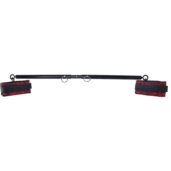 Secret Kisses Rosegasm BDSM Play Spreader Bar Set Black Cuffs And Restraints