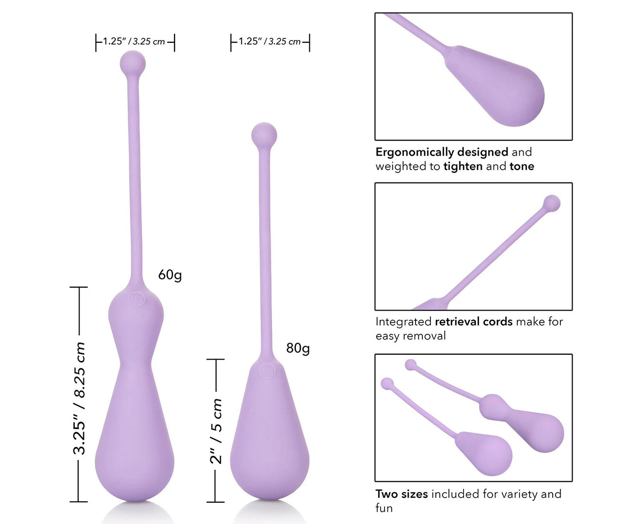 Dr Laura Berman Silicone Weighted Kegel Exercisers Set Love Eggs and Kegel Exercisers