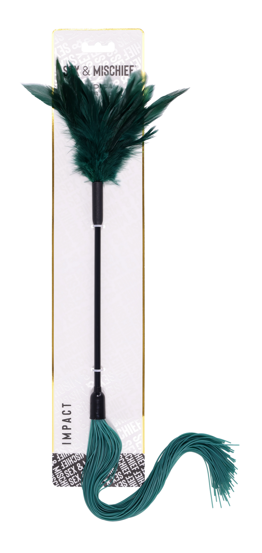 Sex & Mischief Indica Feather Tickler Whip Green - Whips And Crops