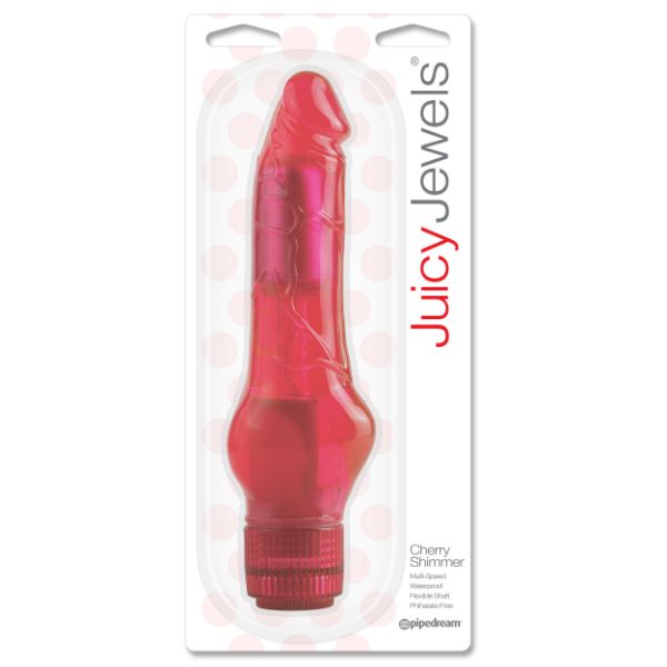 Pipedream Juicy Jewels Cherry Shimmer Vibrating Dildo Waterproof Vibrators