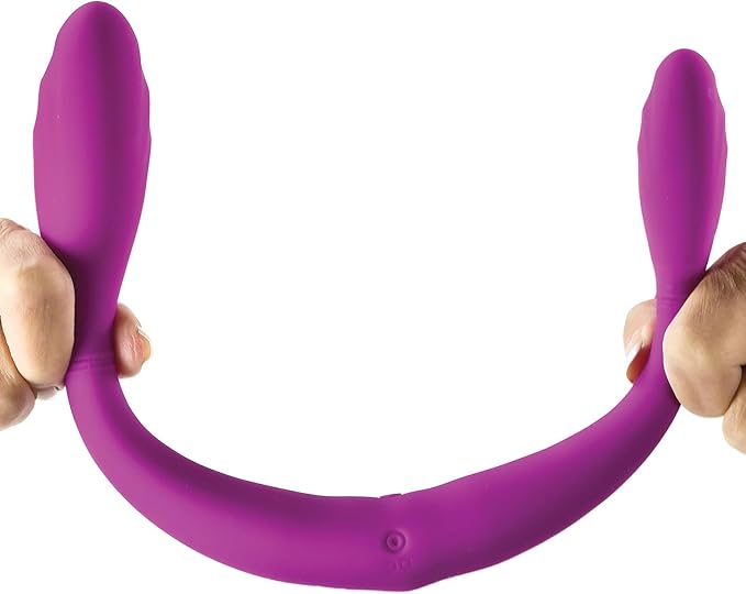 Adam and Eve The Joy Stick USB Rechargeable Dual Vibrating Double Dong 14.5 Inch Purple Vibrating Dildos
