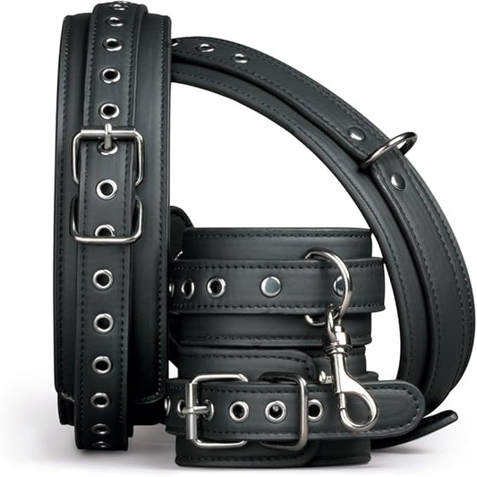 Easy Toys Fetish Collection Bondage Thigh and Wrist Cuff Set - Cuffs And Restraints