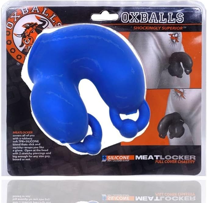 Oxballs Meatlocker Chastity Sheath Police Blue Male Chastity