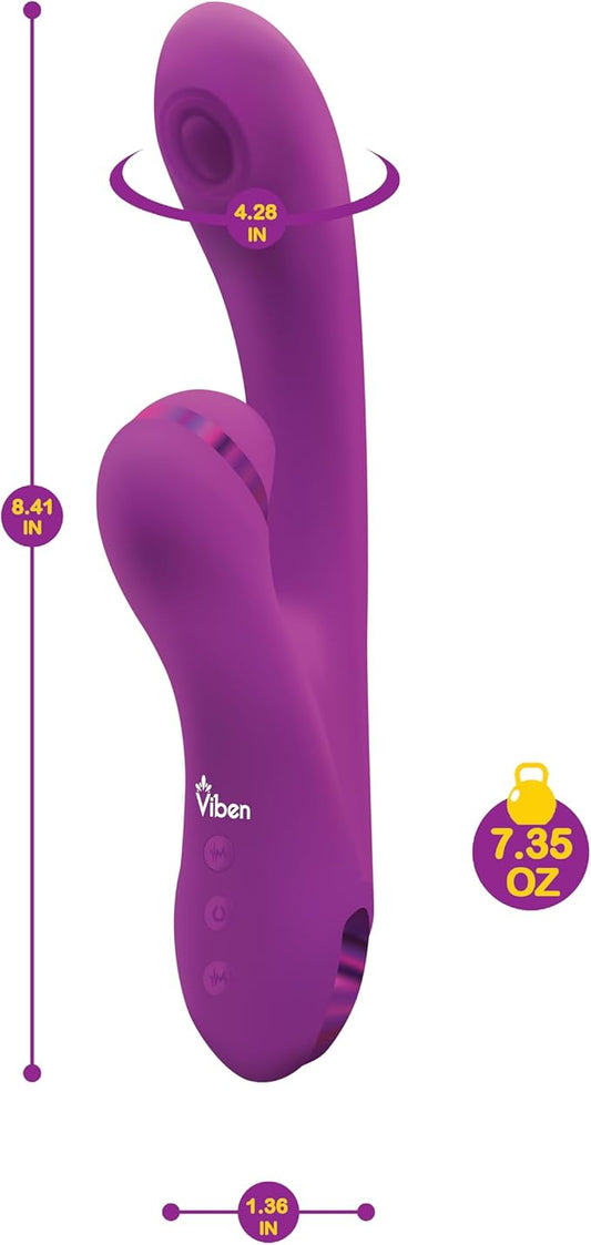 Viben Dazzle Rechargeable Thumping Rabbit Vibrator Berry - Rabbit Vibrators