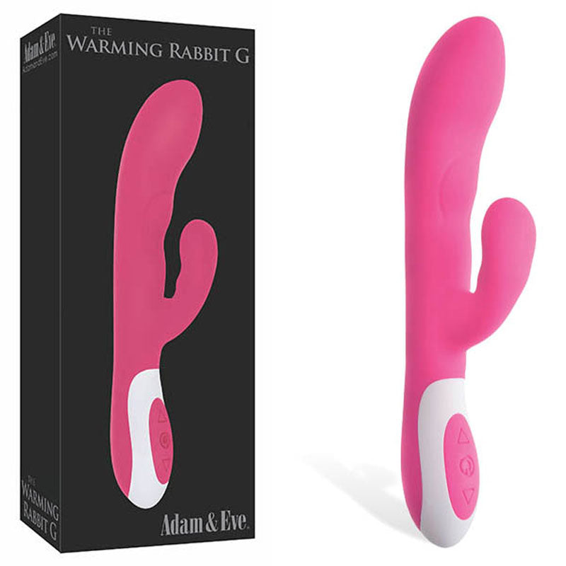 Adam and Eve The Warming Rechargeable Warming G Spot Rabbit Vibrator Pink Rabbit Vibrators