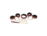 Master Series Bondage Play Sex Toy Set 6 Piece Burgundy Bondage Kits