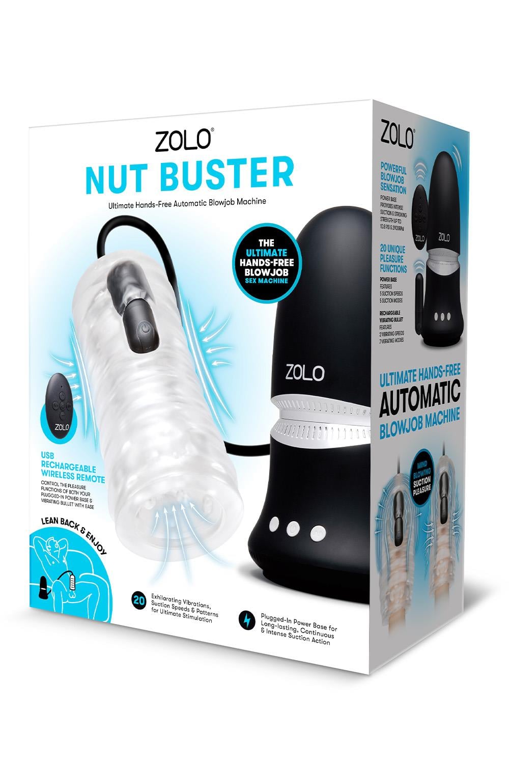 Zolo NUT BUSTER Hands Free Automatic Blowjob Machine - Masturbators and Strokers
