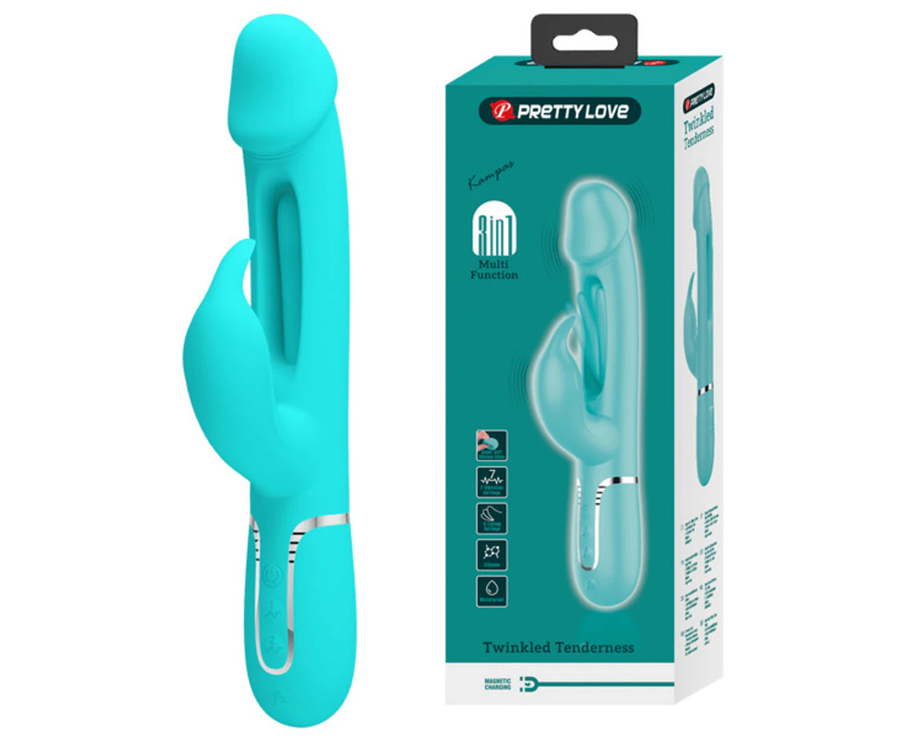 Pretty Love Kampas 3 in1 Multi Function Rechargeable Rabbit Vibrator Rabbit Vibrators