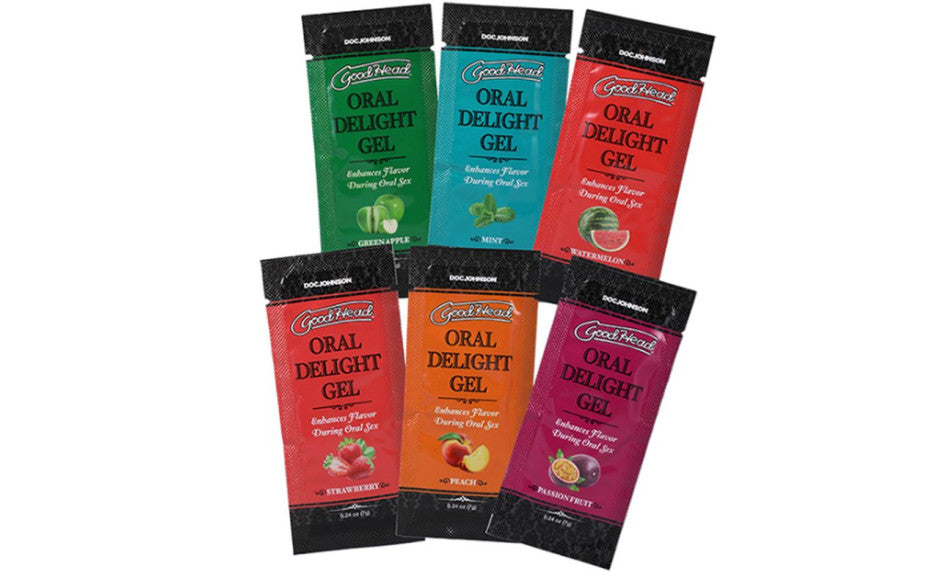 Doc Johnson GoodHead Oral Delight Gel 6 Piece Fruity - Massage Oils and Lubricants
