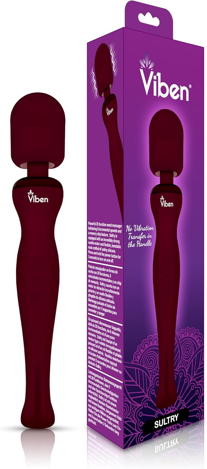 Viben Sultry Rechargeable Body Wand Massager Ruby Body Wands