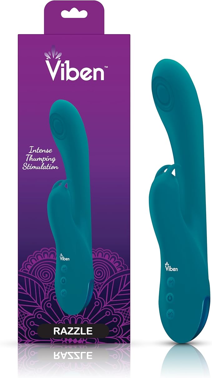 Viben Razzle Rechargeable Thumping Rabbit Massager Ocean Rabbit Vibrators