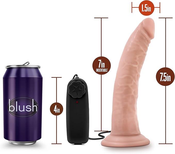 Blush Novelties Dr Skin Dr Dave Vibrating Dildo Flesh 17.8cm Vibrating Dildos