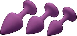 Frisky Purple Pleasures Silicone Anal Plugs 3 Piece Butt Plugs