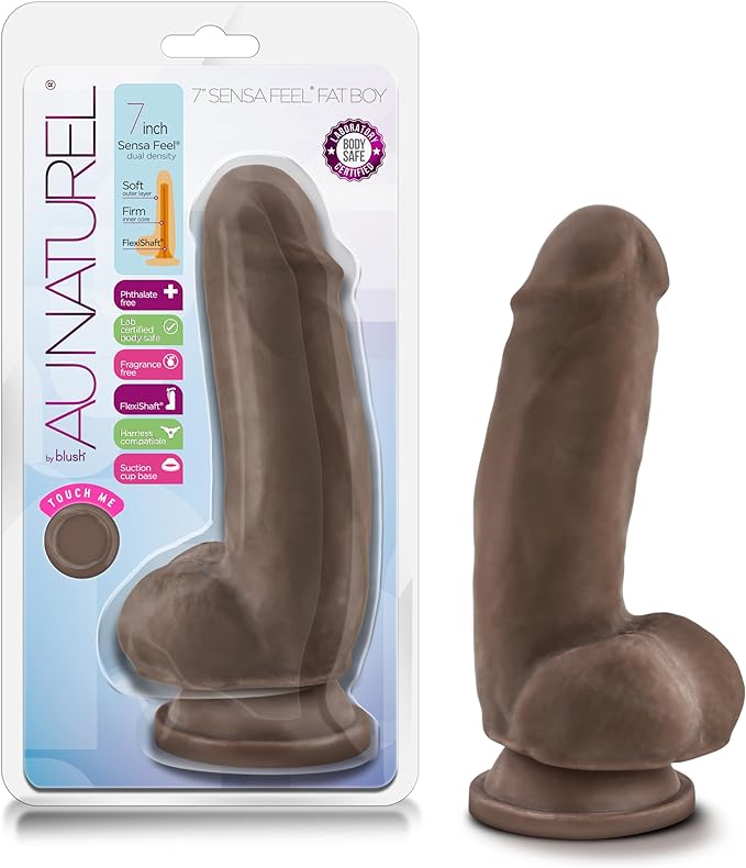 Au Naturel Sensa Feel Fat Boy Realistic Dong Beige 7 Inch Realistic Dildos