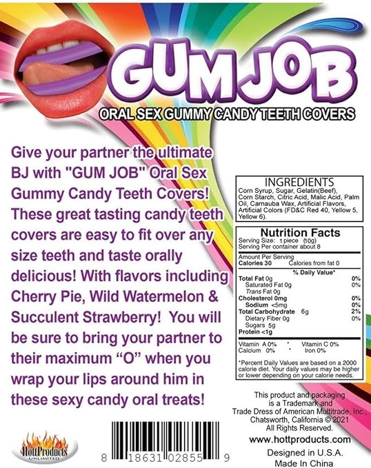 Hott Products Gum Job Oral Sex Candy Teeth Covers Party Gifts and Novelties