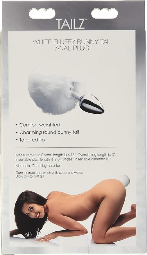 Tailz Seme Flexible White Bunny Tail Anal Plug Butt Plugs