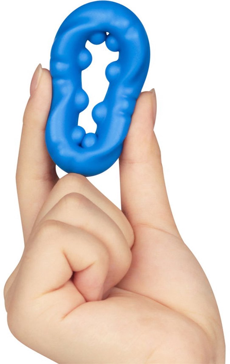 Lovetoy Pinnacle Pro Ridge Bump Stretcher Mens Cock Ring Blue Stretchy Cock Rings