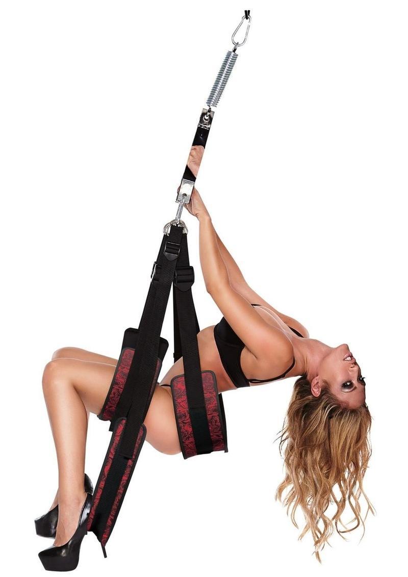 Secret Kisses ROSEGASM Pleasure Sex Swing Black/Red Sex Swings And Slings