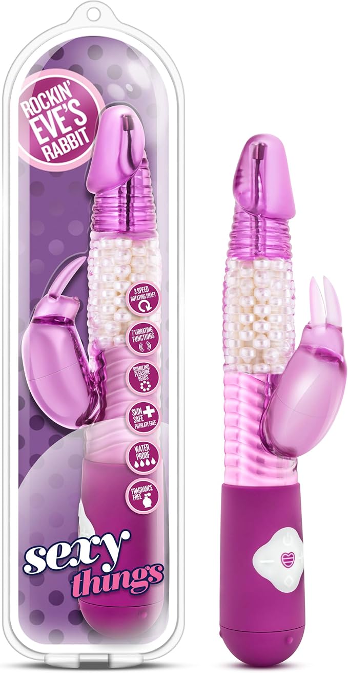 Blush Novelties Sexy Things Rocki N Eves 7 Function Rabbit Vibraator Pink Rabbit Vibrators