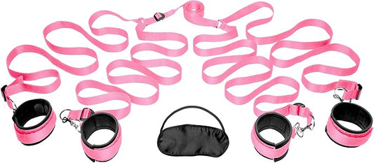 Frisky Bedroom Fetish Play Restraint Kit Pink Cuffs And Restraints