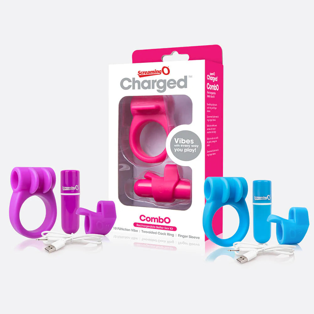 Charged 10 Functions Mens Vibrating Cock Ring Combo Kit #1 Vibrating Cock Rings