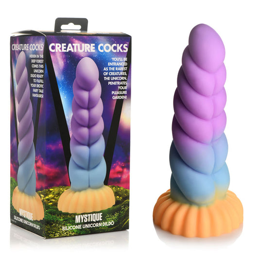 XR Brands Creature Cocks Mystique Fantasy Silicone Unicorn Dildo Coloured 21cm Realistic Dildos