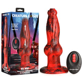 XR Brands Creature Cocks Hell Wolf USB Rechargeable Thrusting Fantasy Dildo Red 22cm Vibrating Dildos
