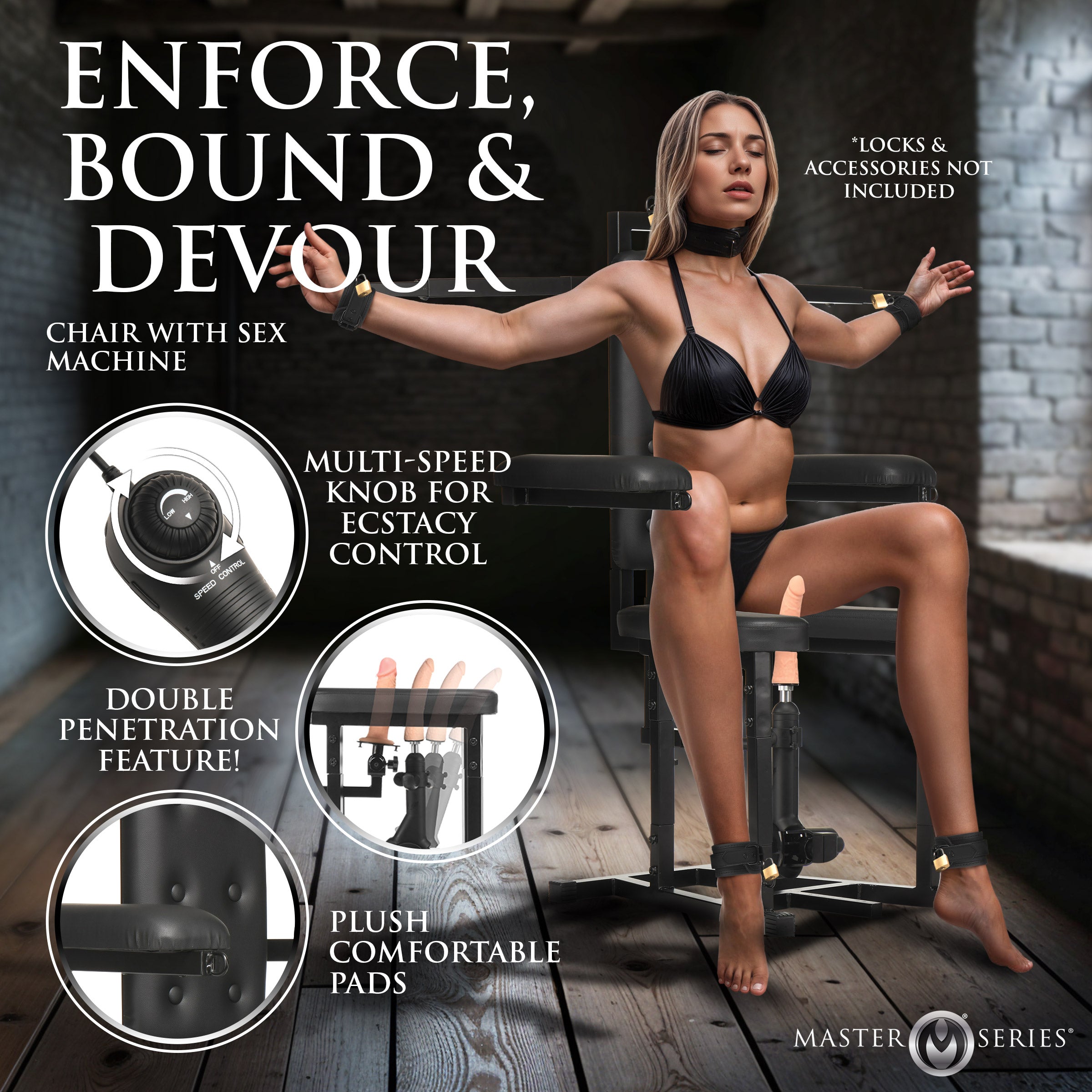 XR Brands Master Series Enforcer Chair with Sex Machine Sex Machines