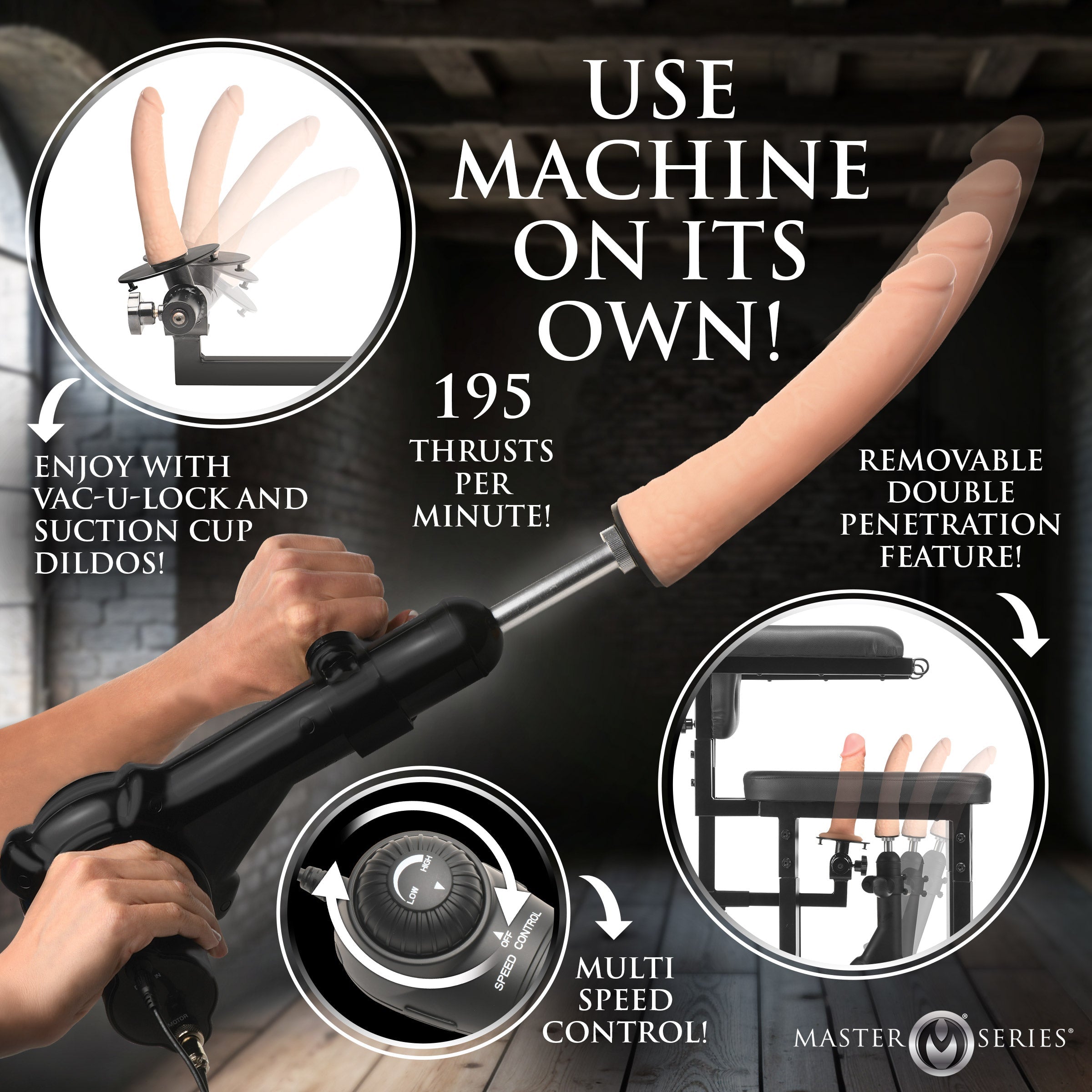 XR Brands Master Series Enforcer Chair with Sex Machine Sex Machines