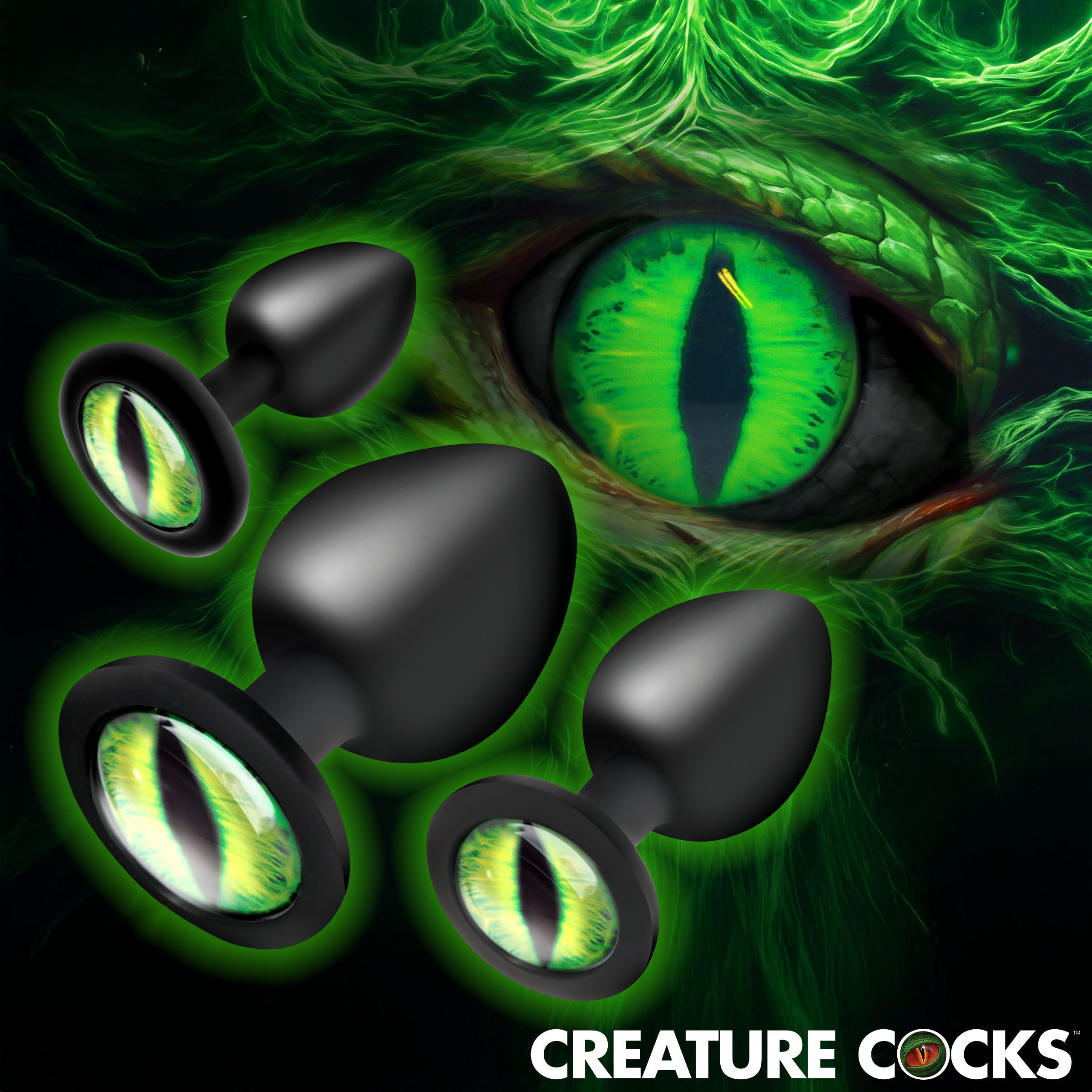 XR Brands Creature Cocks Creature Eyes Silicone Butt Plug Set - Butt Plugs