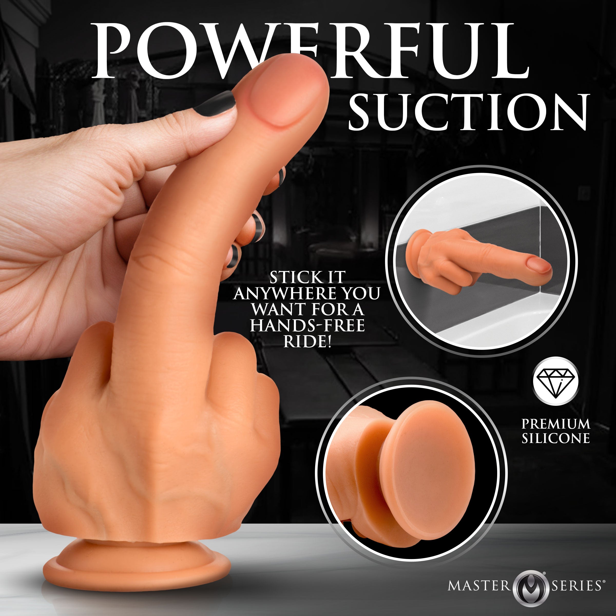 XR Brands Master Series The Giant Realistic Finger Dildo Realistic Dildos