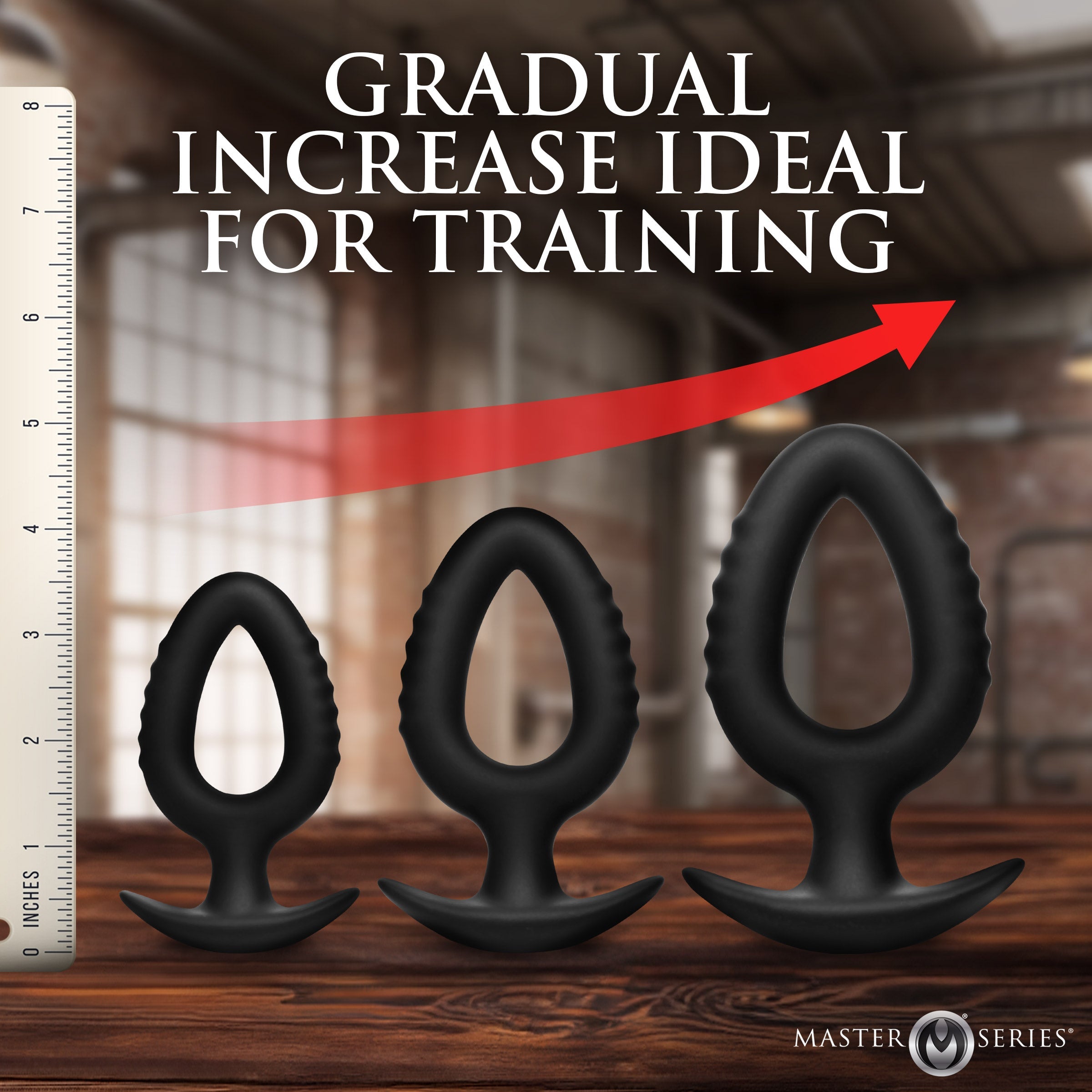 XR Brands Master Series Pop Anal Plug Trainer Set of 3 Sizes Butt Plugs