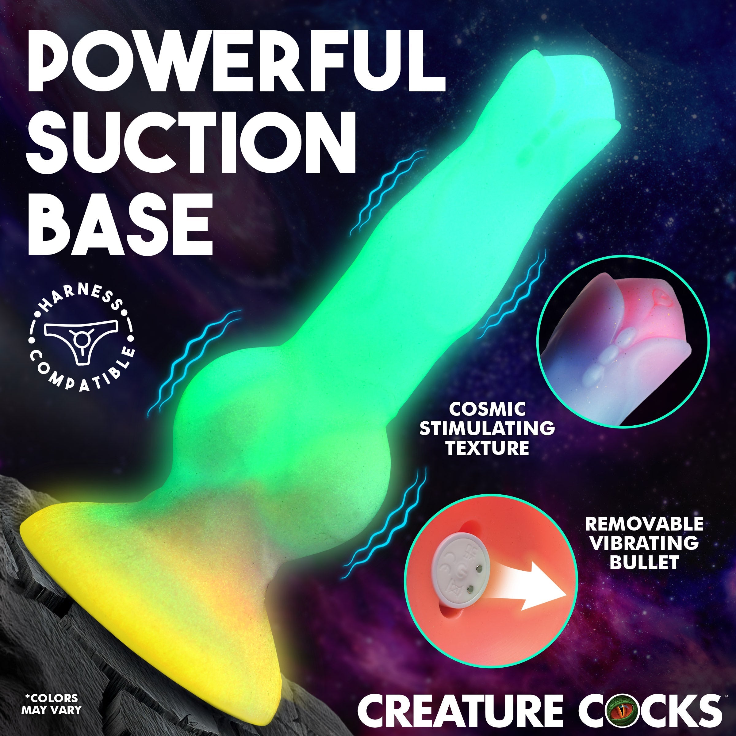 XR Brands Creature Cocks Astro Cock Vibrating Fantasy Dildo Vibrating Dildos