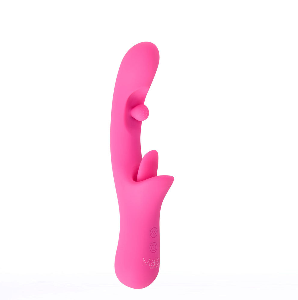 Maia ALORA USB Rechargeable Rotating & Licking Vibrator Pink G-Spot Vibrators