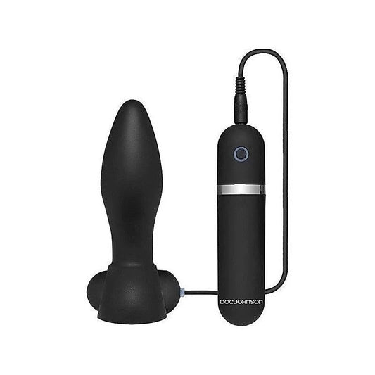 Doc Johnson Platinum The Touch Vibrating Anal Plug Black - Butt Plugs