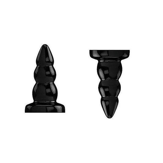 Bottom Line Rubber Butt Plug Black Model 6 - Butt Plugs