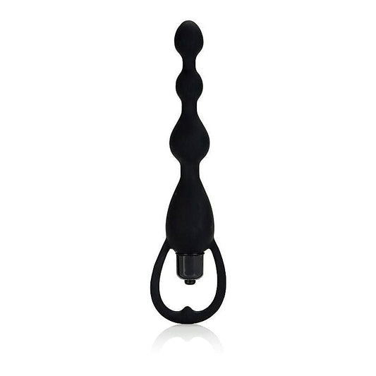 Silicone Vibrating Pleasure Anal Beads Black