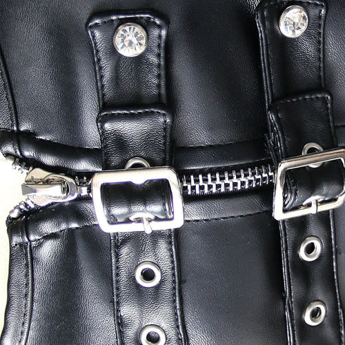 BDStyle Punk Style Leather Strappy Vest Fetish Wear Corset Her Fetish