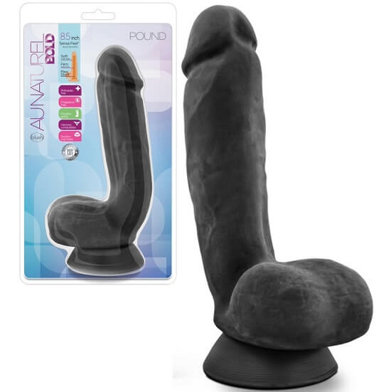 Au Naturel Bold Pound Realistic Dildo Black 8.5 Inch Realistic Dildos