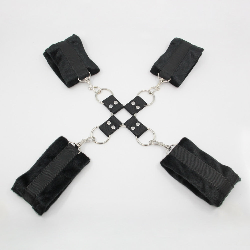 Berlin Baby PU Hog Tie Cross Shackle Piece Cuffs And Restraints