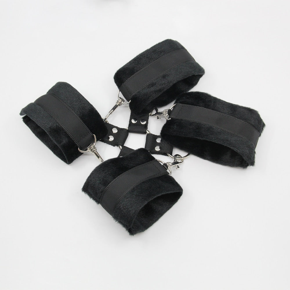 Berlin Baby PU Hog Tie Cross Shackle Piece Cuffs And Restraints