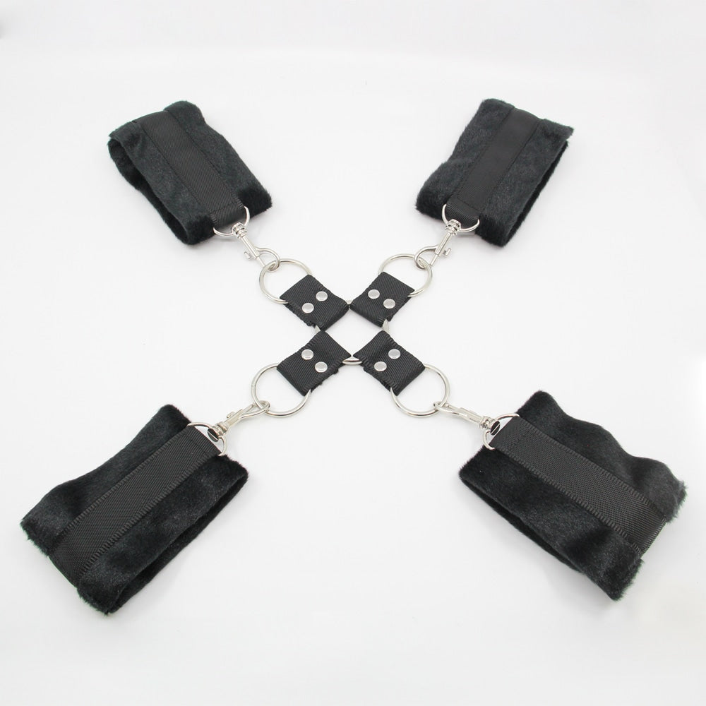 Berlin Baby PU Hog Tie Cross Shackle Piece Cuffs And Restraints